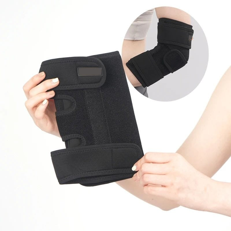 Multi-Purpose Elbow Support & Compression Brace - Relief for Tendonitis, Arthritis & Sports Injuries - Adjustable Strap for Men & Women, Black (1-Pack)