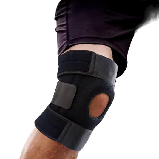 Multi-Purpose Knee Support & Compression Brace - Relief for Joint Pain, Arthritis & Sports Injuries - Adjustable Strap for Men & Women, Black (1-Pack)