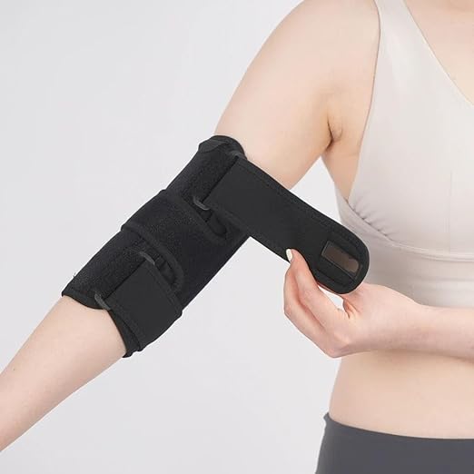 Multi-Purpose Elbow Support & Compression Brace - Relief for Tendonitis, Arthritis & Sports Injuries - Adjustable Strap for Men & Women, Black (1-Pack)