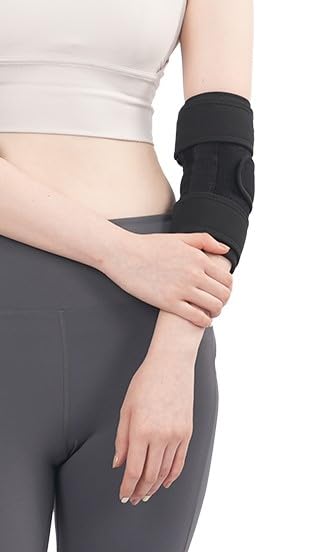 Multi-Purpose Elbow Support & Compression Brace - Relief for Tendonitis, Arthritis & Sports Injuries - Adjustable Strap for Men & Women, Black (1-Pack)